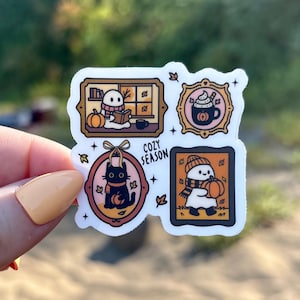 Sticker gezellige seizoensfoto&#39;s – Leuke Halloween-sticker, spookachtige sticker, herfst Kindle-sticker