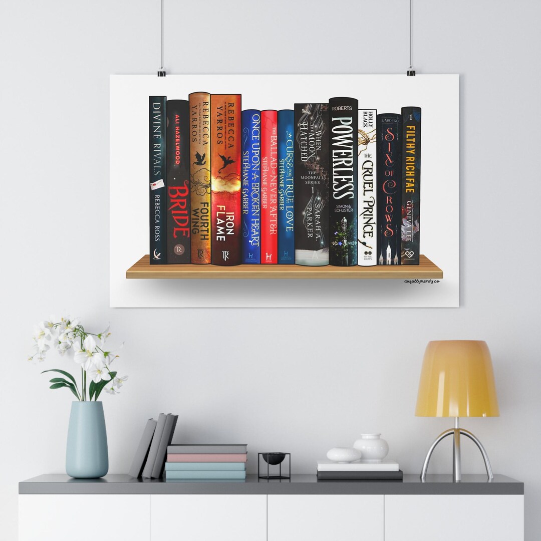 Custom Book Stack Poster: Personalized Bookshelf Wall Art - Etsy
