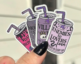 Zestaw naklejek Dark Romance Soda: Zgnieciony brokatowy winyl, Pikantne motywy książkowe