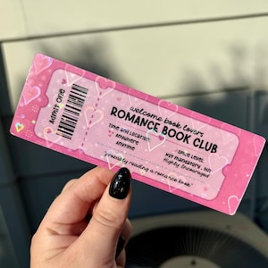 Romance Book Club Laminated Bookmark – Durable Bookish Bookmark for Readers, Aesthetic Page Holder, Handmade Book Lover Gift
