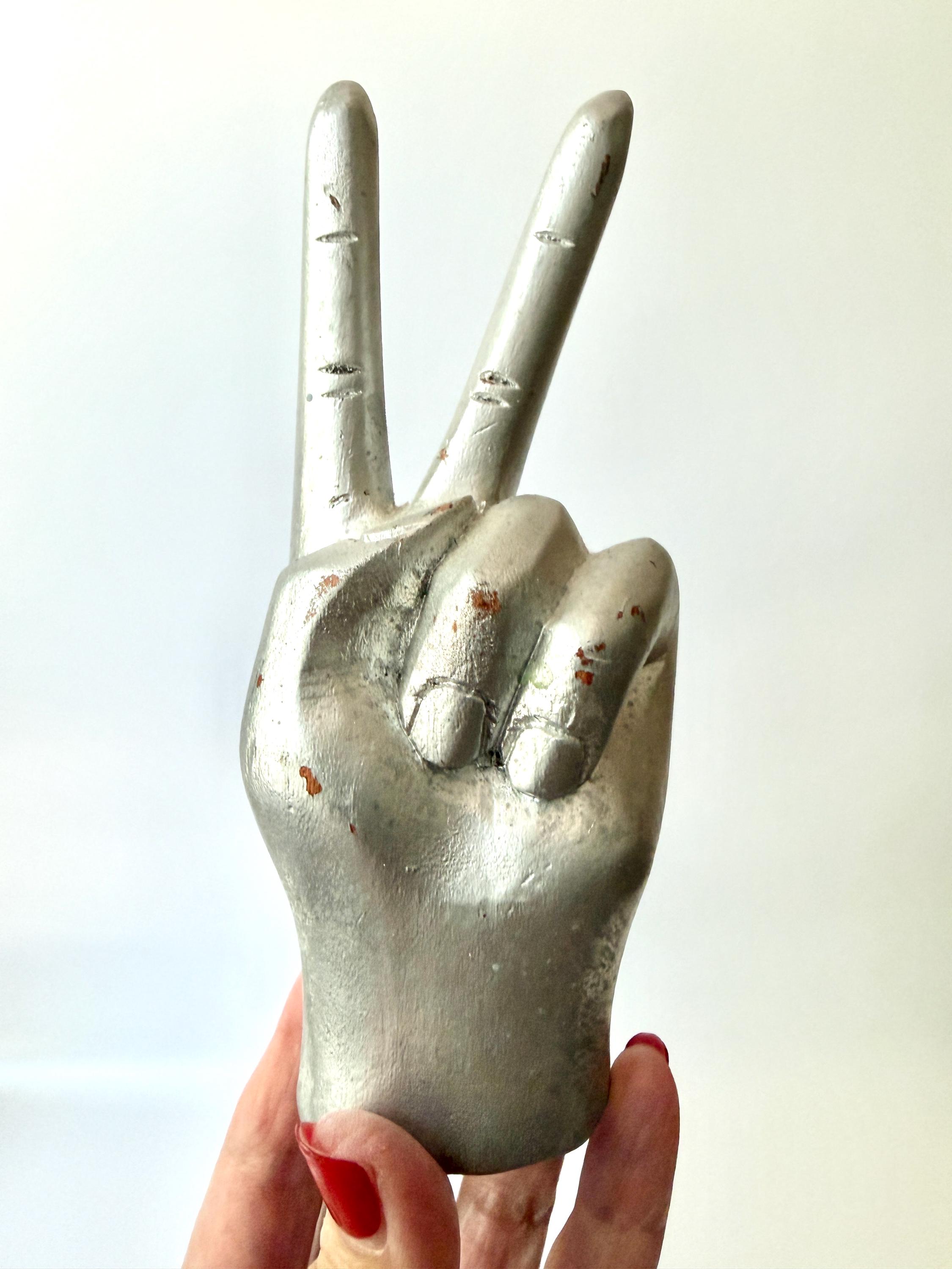 Vintage Wood Peace Hand - Etsy
