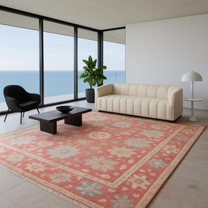 Handmade Turkish Oushak Rug 8x10, Wool Area Rug, Modern Multicolored Bohemian Carpet, Large Oushak Style Oriental Rug, Living Room Rugs