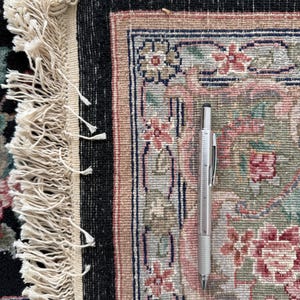 1970s Turkish Tabriz Rug | Hand-Knotted Silk Wool Square Floral Medallion Carpet 8x8 ft. image 16