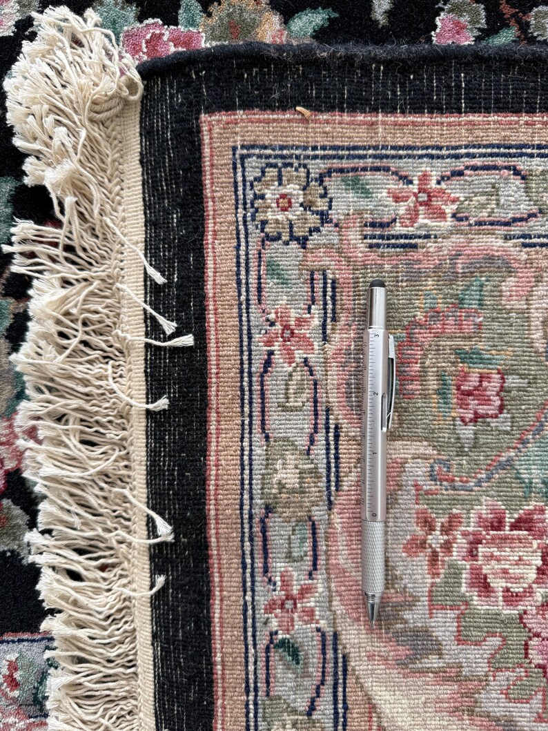 1970s Turkish Tabriz Rug | Hand-Knotted Silk Wool Square Floral Medallion Carpet 8x8 ft. image 16