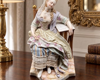 Antique Meissen Sleeping Louise E58 Porcelain Figurine Acier 19th Century