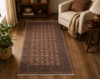 5.9x3.10 Vintage Afghan Balouch Wool Rug, 40 Year Old Hand Knotted Area Rug