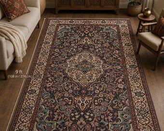 5.7x9 Vintage Turkish Rug, Handmade Anatolian Geometric Village Wool Area Rug