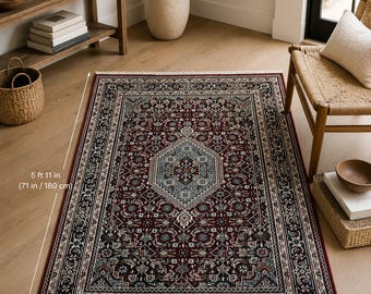 4x5 Vintage Hand Knotted Wool Rug, Tribal Bijar Style Small Area Rug