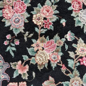 1970s Turkish Tabriz Rug | Hand-Knotted Silk Wool Square Floral Medallion Carpet 8x8 ft. image 15
