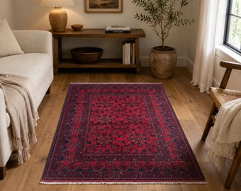 2.6x8.2 Turkish Oushak Wool Runner Rug, Geometric Multicolor Bohemian Rug