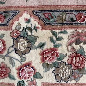 1970s Turkish Tabriz Rug | Hand-Knotted Silk Wool Square Floral Medallion Carpet 8x8 ft. image 11