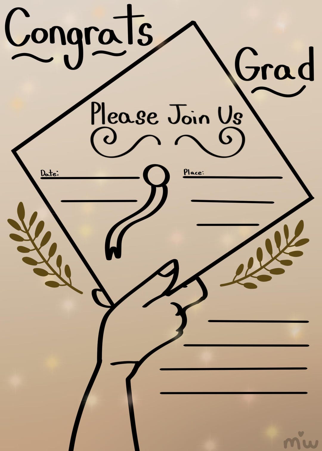 Grade R Invitation Card Elegant Graduation Invitation Card | Customizable High-quality Grad ...