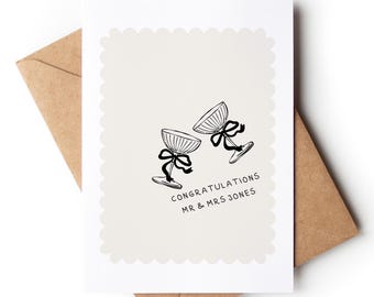 Wedding Card | On Your Wedding Day, Marriage Congratulations Card | Personalised Just Married Greetings Card