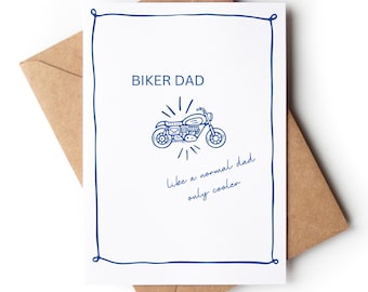 Father’s Day Card | Biker Dad | Personalised A6 Greetings Card For Dad | Birthday Card | Motorcycle Dad Design