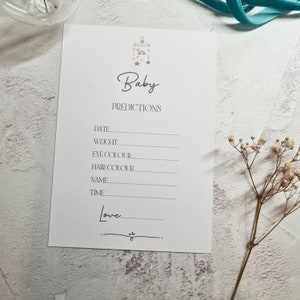 Cartes de prédiction pour baby shower, jeux de société, jeux baby shower, jeux de révélation de genre, mobile bébé