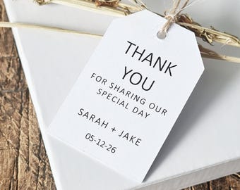 Small Wedding Tags For Favours — Personalised Gift Labels  — Mini Luggage Tags