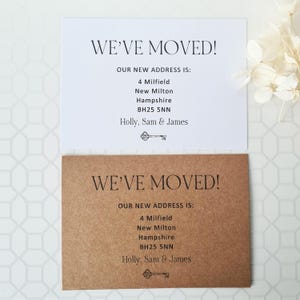 New Address Cards, We've Moved Announcement Notecards and Envelopes, Personalized Address Cards White or Kraft Card