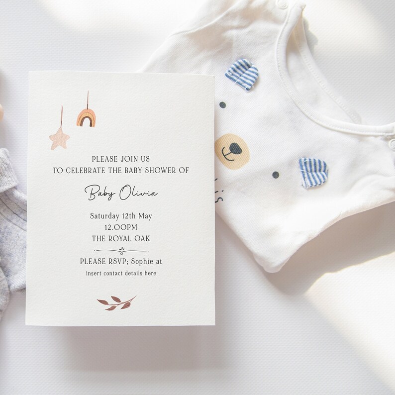 Personalised Baby Shower Invitation Ready to Pop Baby Shower Design A6 Invite With Envelope