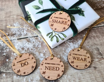 Christmas Gift Tags, Something You Tags, Holiday Tags, Wooden Tags