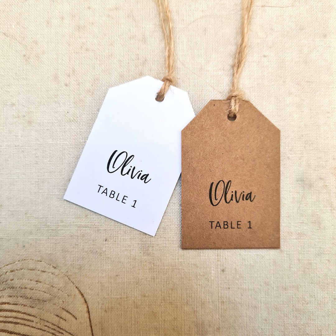 Wedding Place Name Tags - Personalised Favour Tags With Name and Table ...