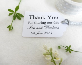 Thank You For Sharing Our Day Favour Tags, Gift Tags, Wedding Tags - Size small  3x4.5cm