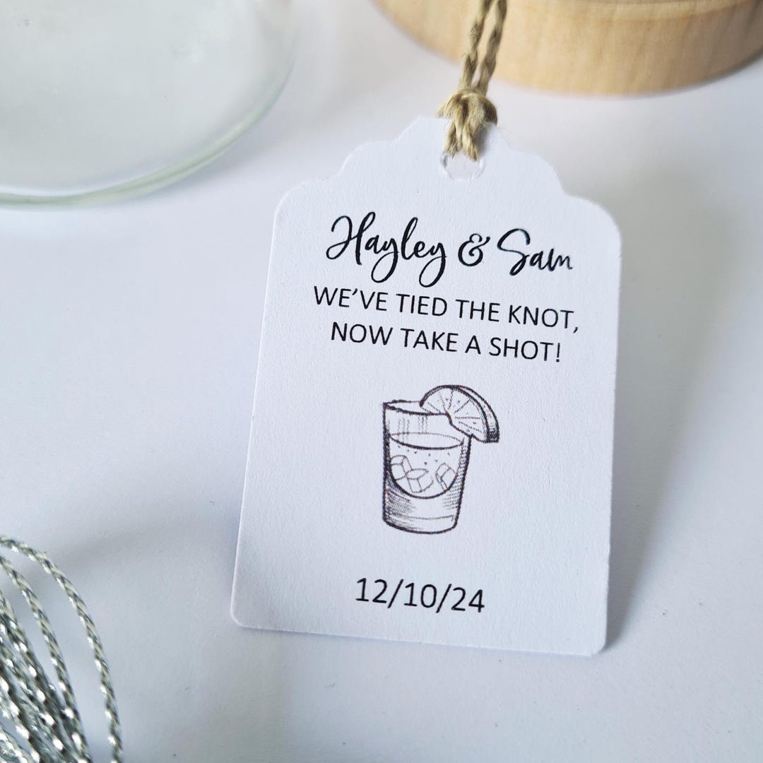 Take A Shot Personalised Favour Tags, Shot Glass Design - Size Small ...