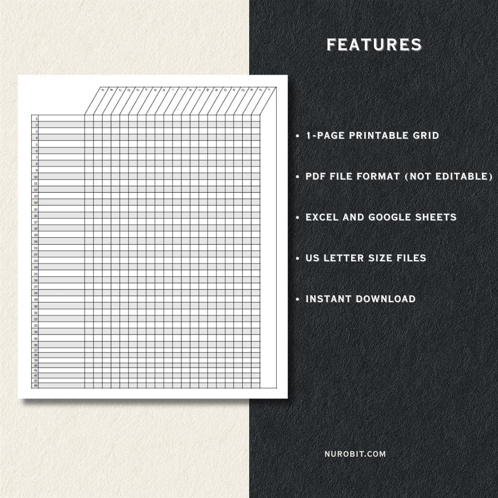 Printable Blank Item Tracker and Duty Roster Spreadsheet. Printable PDF ...