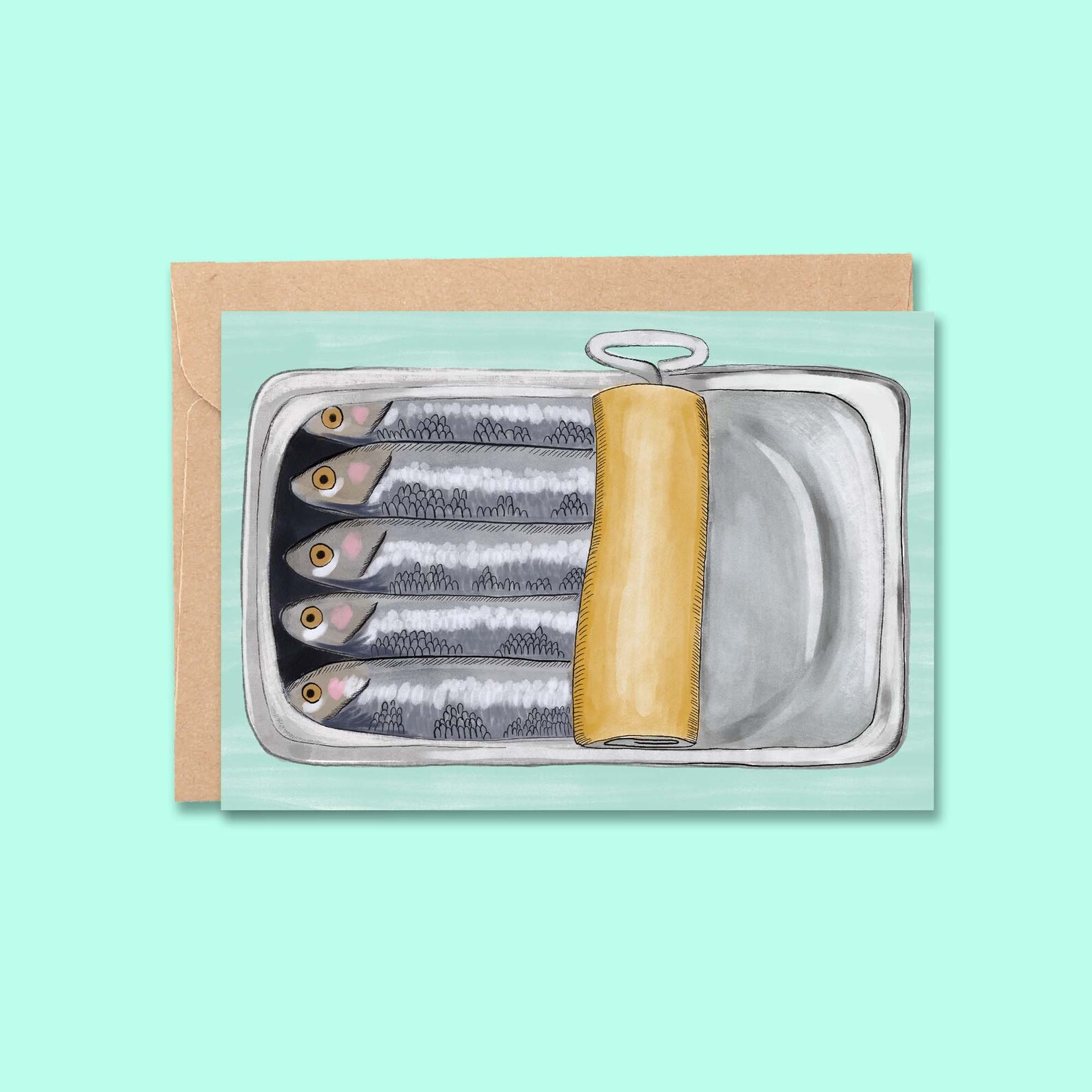 Sardine Card Sardines Funny Quirky Card Gift for Him First Etsy