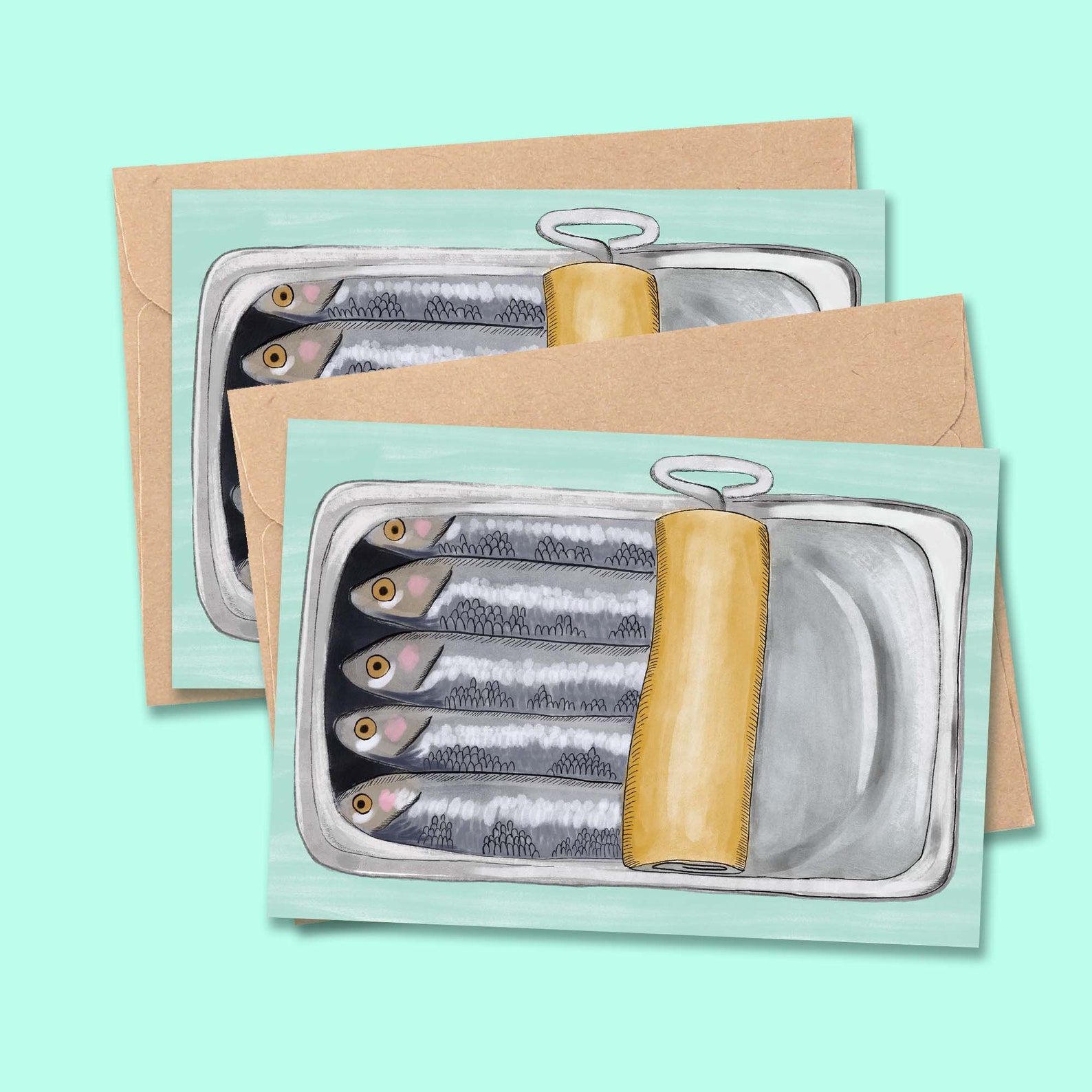 Sardine Card Sardines Funny Quirky Card Gift for Him First Etsy