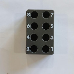 Numbered Spark Plug Tray | 3D Printed Organizer for Cylinder Tracking | Automotive Tune-up Tool | Fits 4,6, or 8 Cylinder Engines