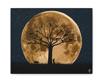 Moon Cats by Michael Prosper. Polyester Canvas