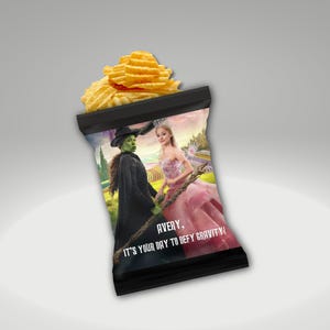 Wicked Birthday Chip Bags – Custom Party Favors with Magical Green & Black Theme (Qty: 12)