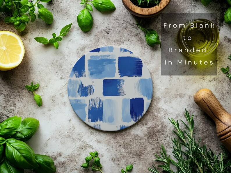 Rund underläggsmodell | Heminredningsmodell | Köksinspirerad design | Anpassningsbar underläggsdesign | Kustdekor | 300 dpi HQ PNG & PSD bild 8
