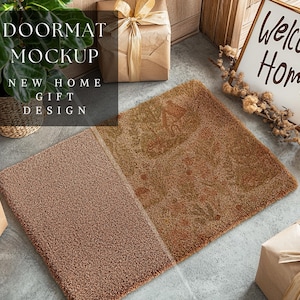 Doormat Mockup | New Home Gift Design | Coir Rug Mockup | Customizable Home Doormat Decor | Welcome Mat Mockup | 300 DPI HQ PNG Mockup