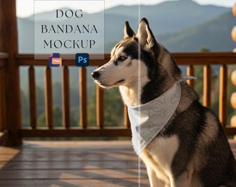 Dog Bandana Mockup | Pet Bandana Design | Puppy Bandana Mockup | Dog Collar Mockup | Dog Bandana |Dog Scarf Mockup |300 dpi HQ PNG & PSD