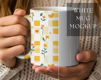 Kaffeetasse Mockup |Weiße Tasse Design |Tasse in Hand Mockup |Bearbeitbares Tassen-Design |Keramiktasse Mockup |Kaffeetasse Mockup |