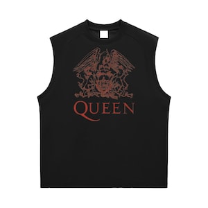 Queen Band Vintage Muscle Tank Top – Sleeveless Graphic Rock Shirt for Men & Women – 70s Rock Band Muscle Tee for Gym Summer Rock Tee