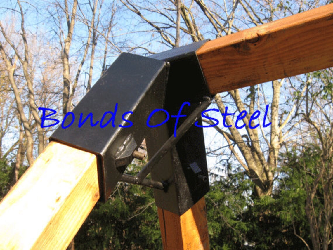 Angled Leg 4X4 Wood Post Angle Brackets Bonds of Steel Mature Etsy