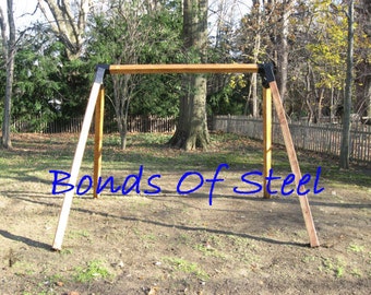 4x4 Wood Post Angle Brackets: Steel Suspension Frame Kit