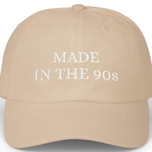 Made in the 90s Hat | Retro 90s Baby Dad Cap | Embroidered Vintage Baseball Cap | Y2K Throwback Hat for Millennials | 90s Kid Gift