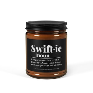 Swiftie Definition Candle | Funny Soy Wax Gift for Pop Music Fans | Superfan Scented Jar Candle | Vegan Swift-Inspired Decor