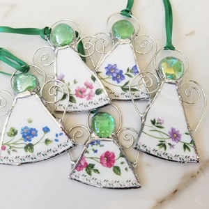 Custom ornaments angels made from your broken china