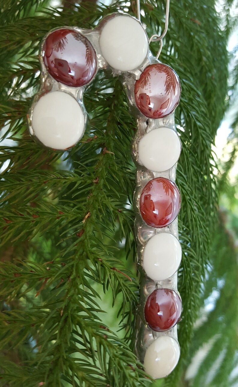 Stained Glass Candy Cane in Red Blue Green Yellow Turquoise Etsy