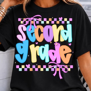 2nd Grade Coquette PNG | Cute Second Grade Bow PNG | Girly First Day of School PNG | Back to School Sublimation | Instant Download
