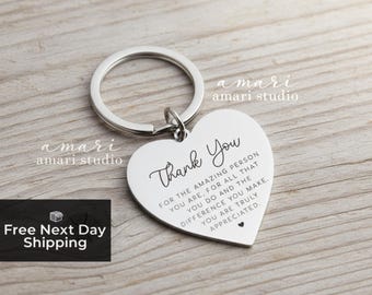 Thank You For The Amazing Person You Are Keychain, Personalised Gift Ideas For Him Gifts For Her, Galentines Valentines Day Gift