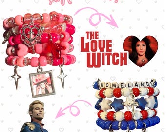 Custom Beaded Bracelet Kandi Sets with Photo Charms