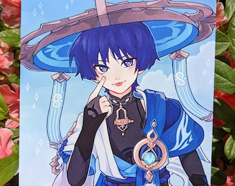 Wanderer Art Print - Wanderer / Scaramouche Genshin Impact Art Print