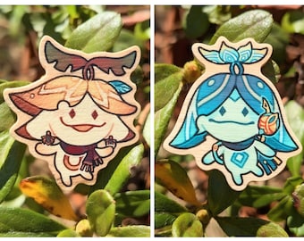 Kaveh & Al Haitham Pins - Aranara Sumeru Genshin Impact Wooden Pins