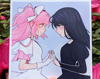 Madoka & Homura Print - Madoka Magica Fan Art Print