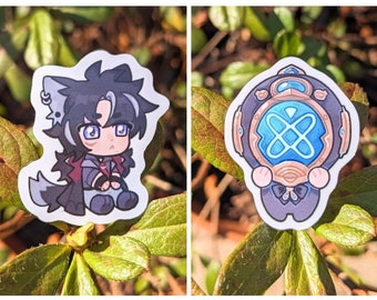 Wriothesley & Freminet Mini Stickers - Genshin Impact Fontaine Cryo Cute Glossy Vinyl Stickers